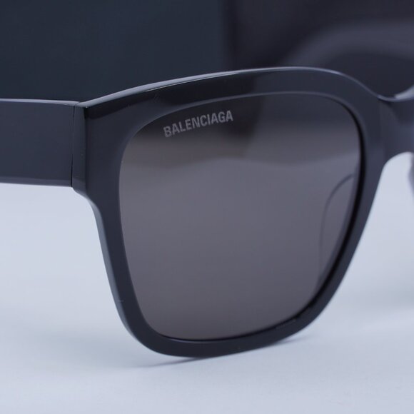 Balenciaga BB0056S 001 Square Sunglasses - Black/Grey - Picture 9 of 12
